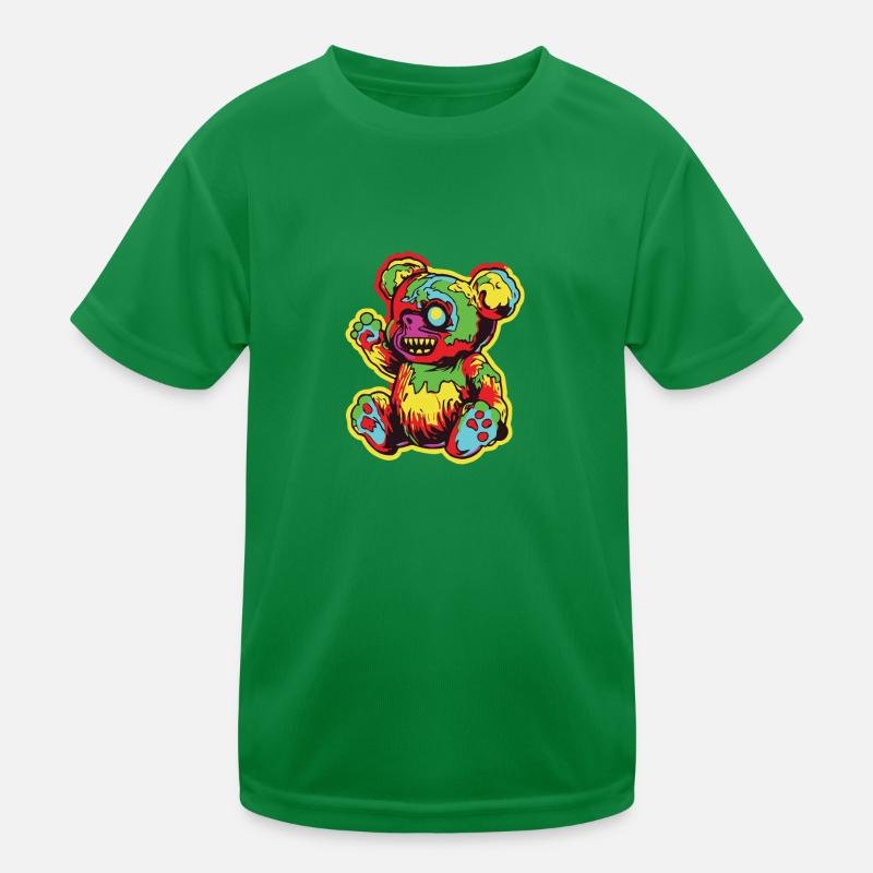 Horror Scary Bear Halloween Cryptic Cub Kids Functional T-Shirt