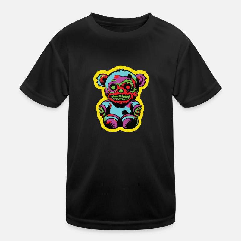 Horror Gruseliger Bär Halloween Grim Teddy Kinder Funktions-T-Shirt