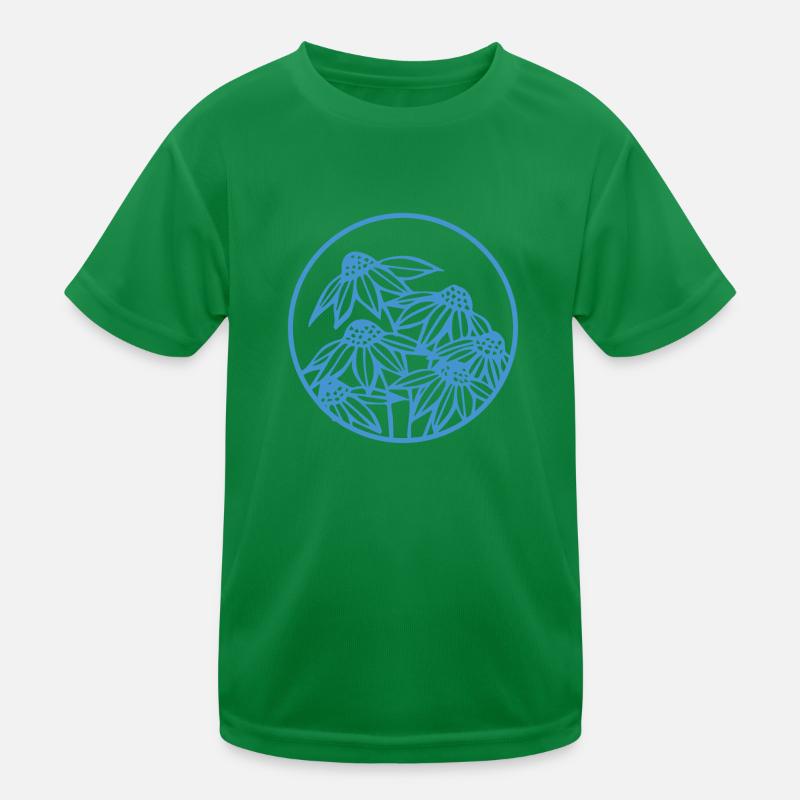 SA015 Blumenabzeichen 2 Kinder Funktions-T-Shirt
