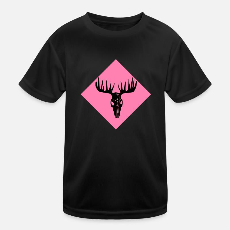 Moose Skull - Kids Functional T-Shirt - black