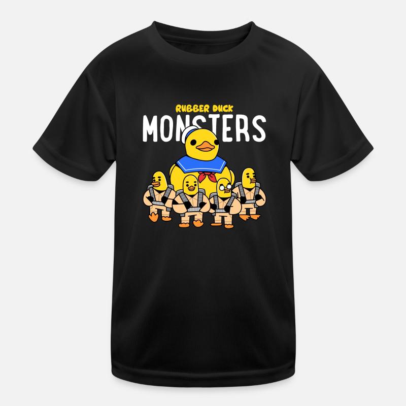 Rubber Duck Monsters a - Kinder Funktions-T-Shirt - Schwarz