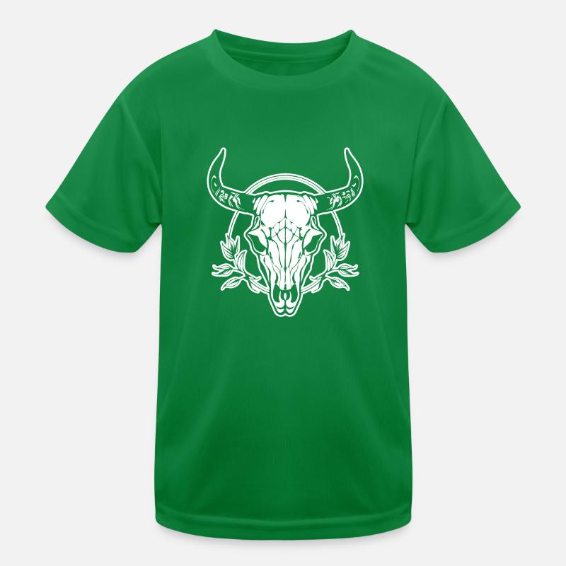 Cow Skull Boho Kids Functional T-Shirt