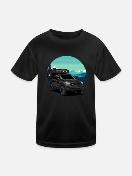 Pickup // Wohnkabine // Outdoor - Kinder Funktions-T-Shirt - Schwarz