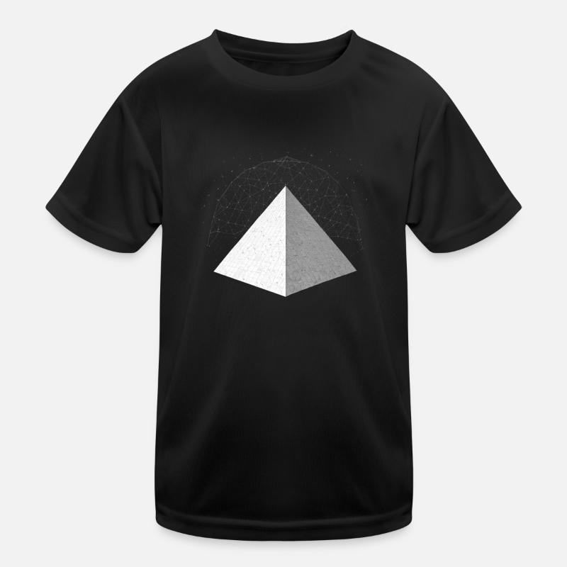 Pyramide mit Energiefeld in Weiss Kinder Funktions-T-Shirt