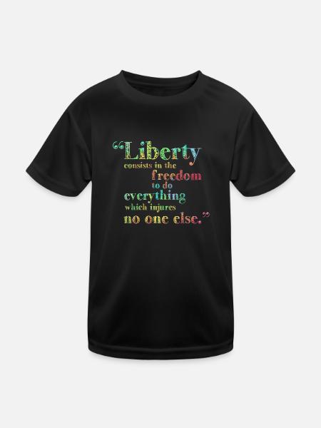 Freiheit Menschenrechte - Kinder Funktions-T-Shirt - Schwarz - Vorne