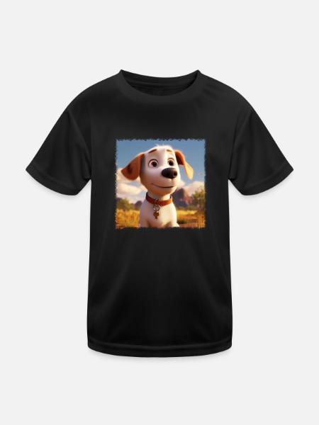 affectionate dog - Kids Functional T-Shirt - black