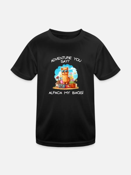 Aventure cool tu dis Alpaga Mes sacs Tee Kids - T-shirt sport Enfant - noir - Devant