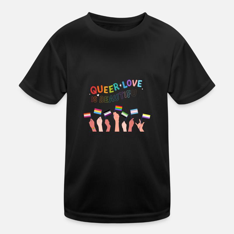 Queer Love Is Beautiful Kids Functional T-Shirt