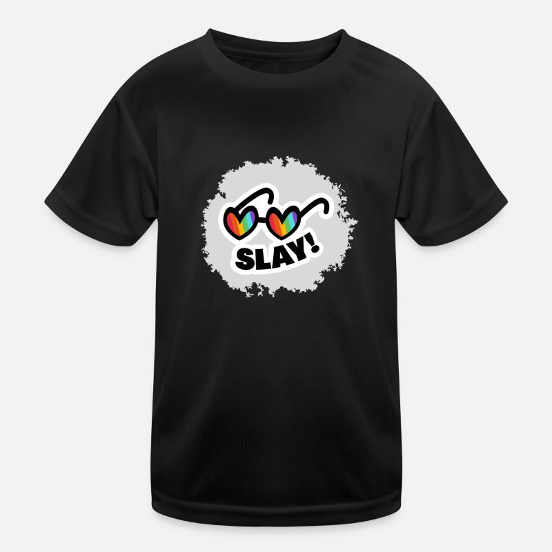 Rainbow Slay! - Kinder Funktions-T-Shirt - Schwarz