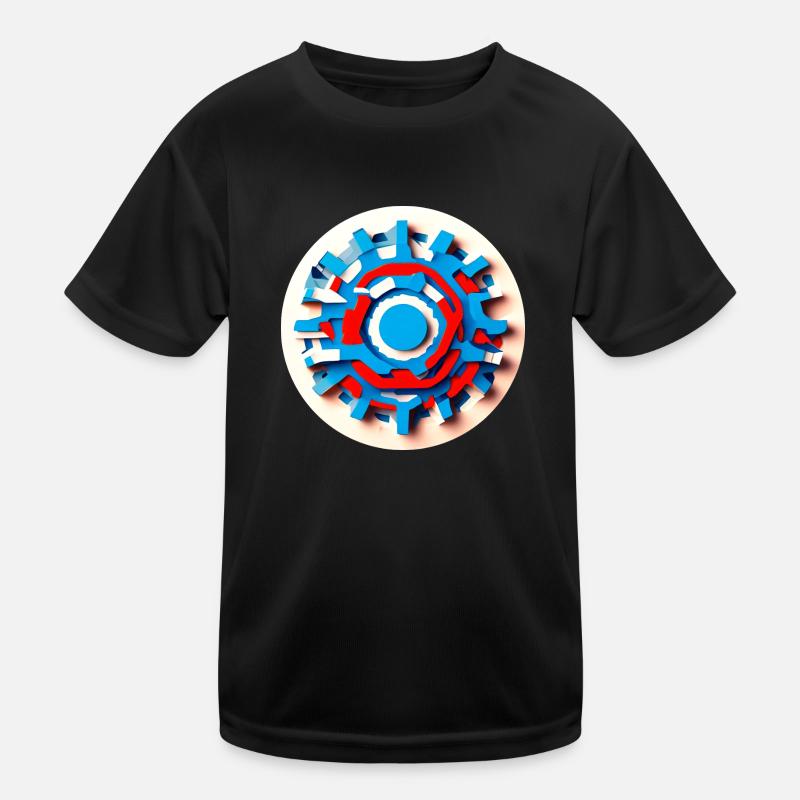 Roue dentée psychédélique abstraite T-shirt sport Enfant