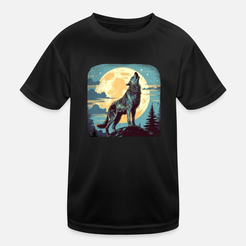 Wolf Kinder Funktions-T-Shirt
