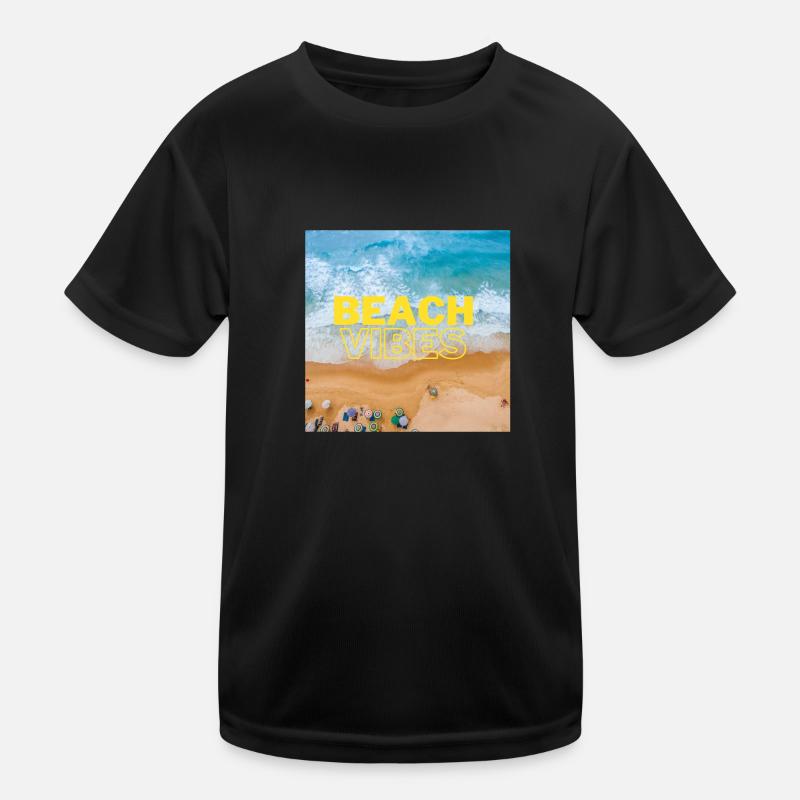 Beach - Kinder Funktions-T-Shirt - Schwarz