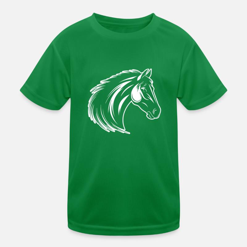 Pferd Pferdekopf Pony Kinder Funktions-T-Shirt