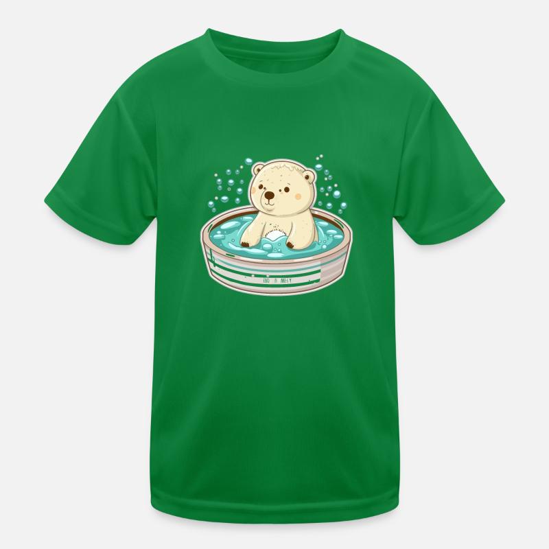 Entspannender Eisbär Kinder Funktions-T-Shirt