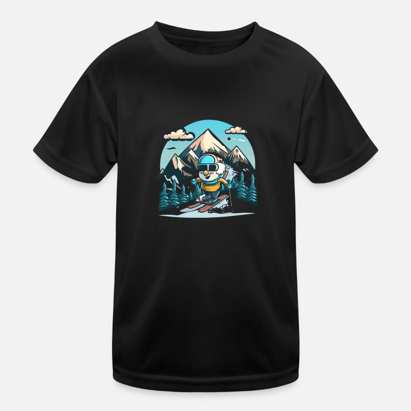 Aventure enneigée - T-shirt sport Enfant - noir