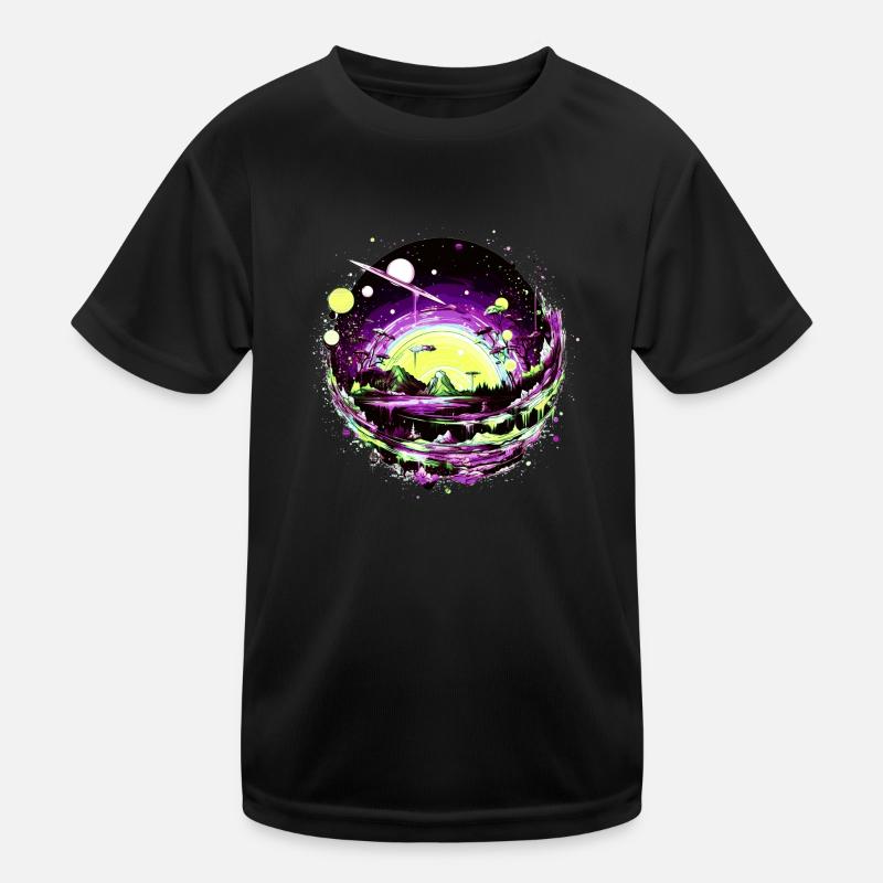 Blick auf die Sterne in einem fremden Sonnensystem Kinder Funktions-T-Shirt