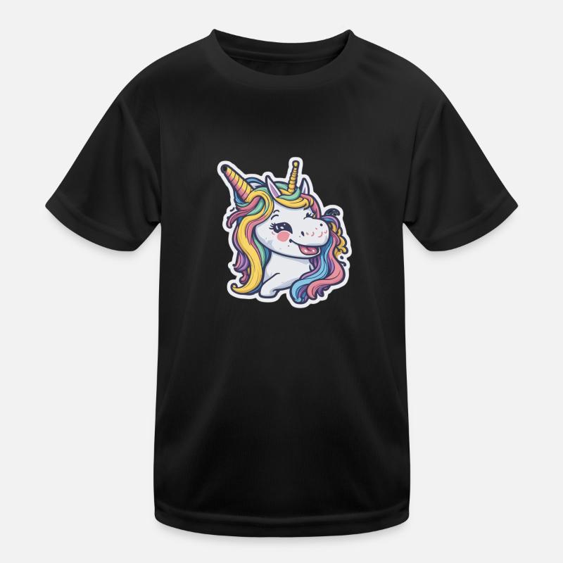 Unicorn Rainbow Einhorn Comic Cartoon Kinder Funktions-T-Shirt