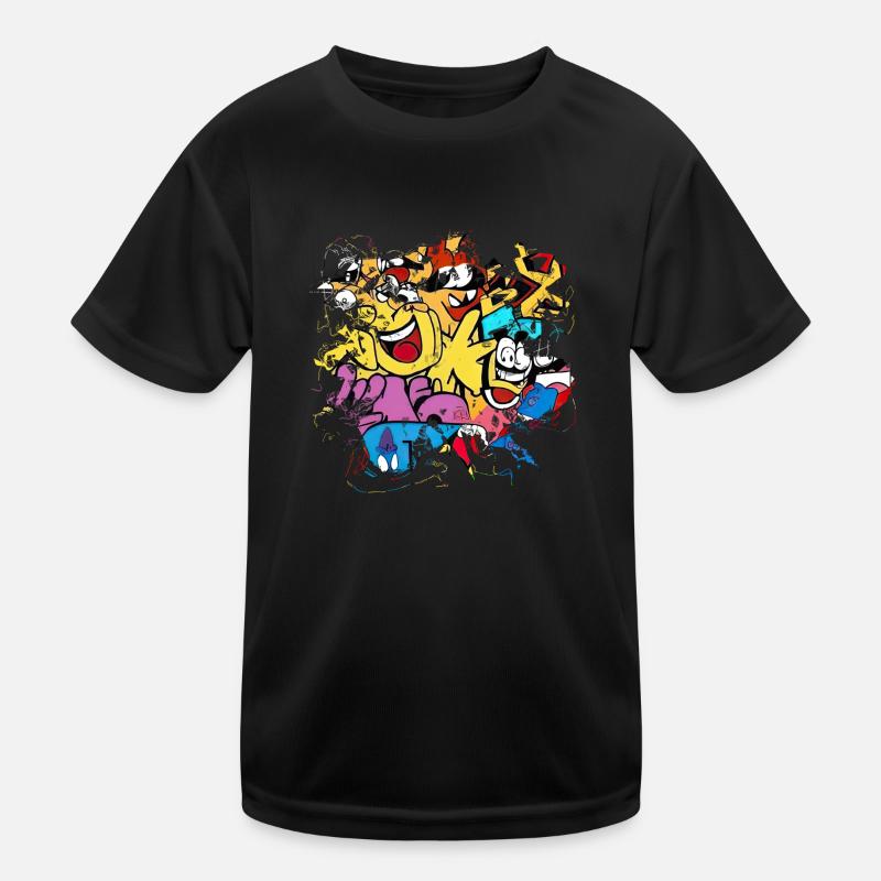 Graffiti-Stil Splash Hip Hop Farben Maler Farbe Kinder Funktions-T-Shirt