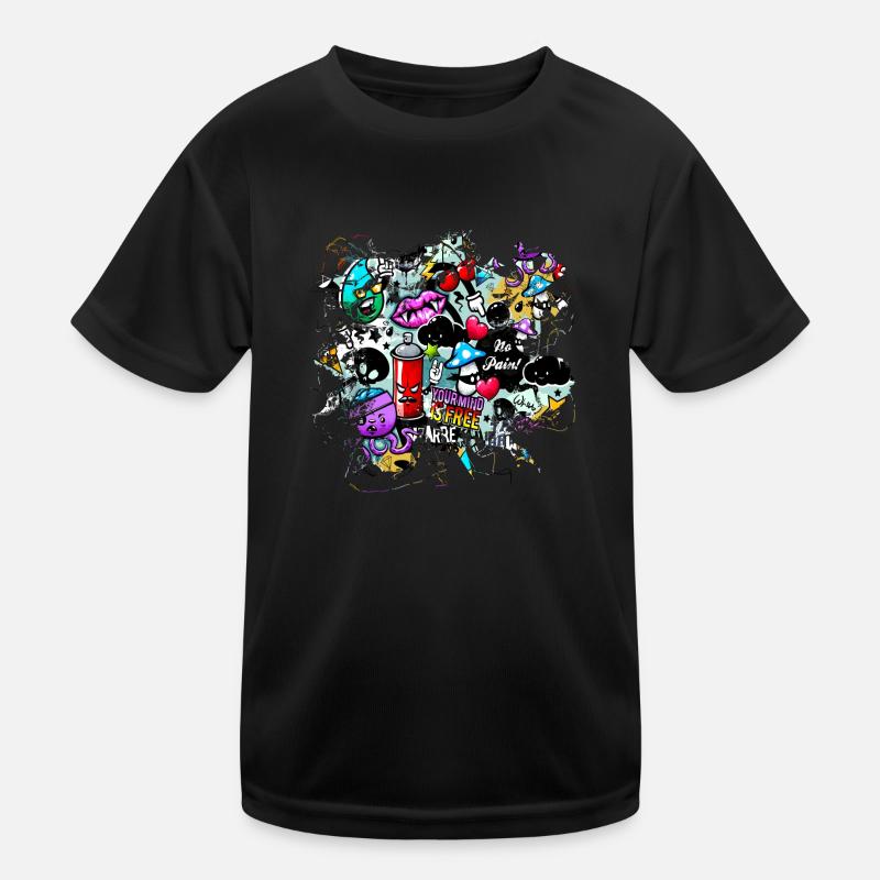 Graffiti-Stil Splash Hip Hop Farben Maler Farbe Kinder Funktions-T-Shirt