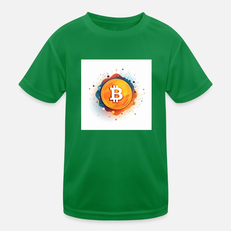 bitcoin logo design minimalistic white background Kinder Funktions-T-Shirt