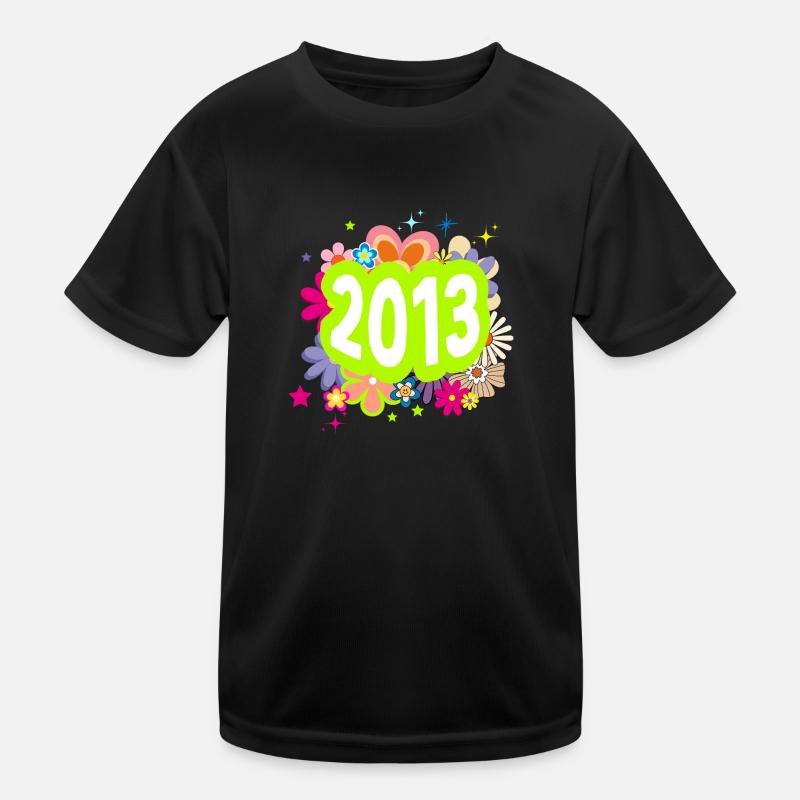 Year 2013 Anniversary Groovy Floral Kids Functional T-Shirt