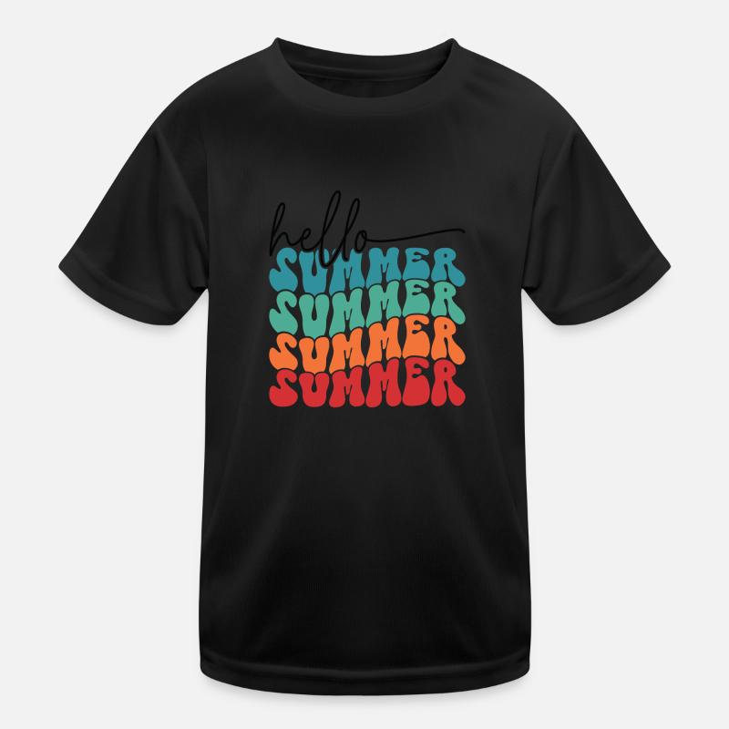 Hello Summer Summer Sun Beach Holiday Sea Island Kids Functional T-Shirt