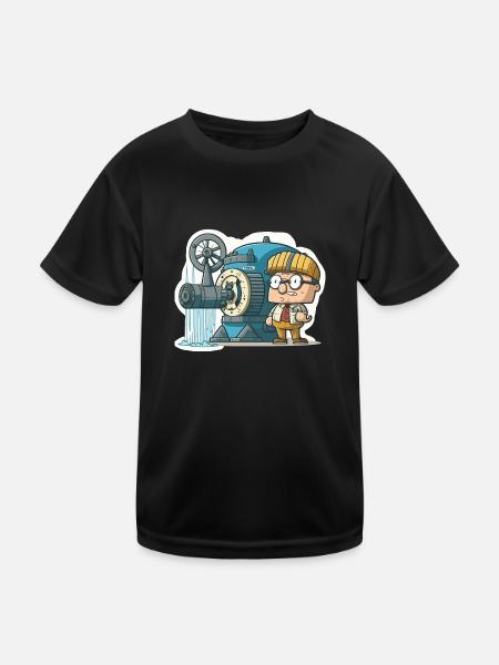 Power of Wind: Wind Energy - Kids Functional T-Shirt - black - Front