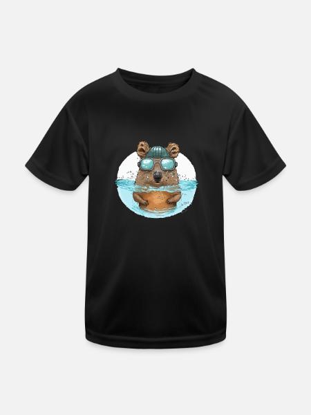 Quokka Polo - Kinder Funktions-T-Shirt - Schwarz