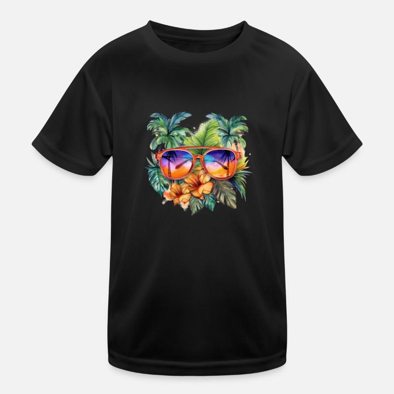 Sunglasse Triopical Summer Sun Beach South Seas Kids Functional T-Shirt