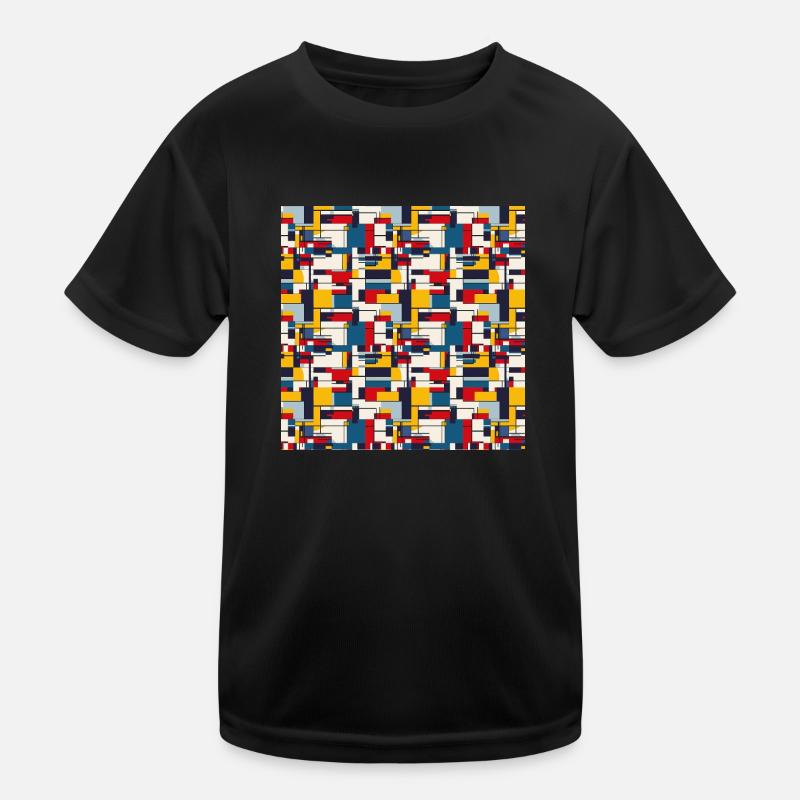 Abstract Geometric Seamless Repeat Pattern Shapes Kids Functional T-Shirt