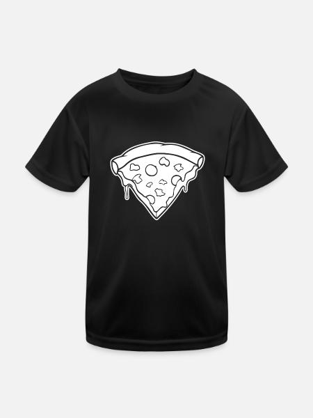 Pizza Fast Food Pizzeria - Kinder Funktions-T-Shirt - Schwarz - Vorne