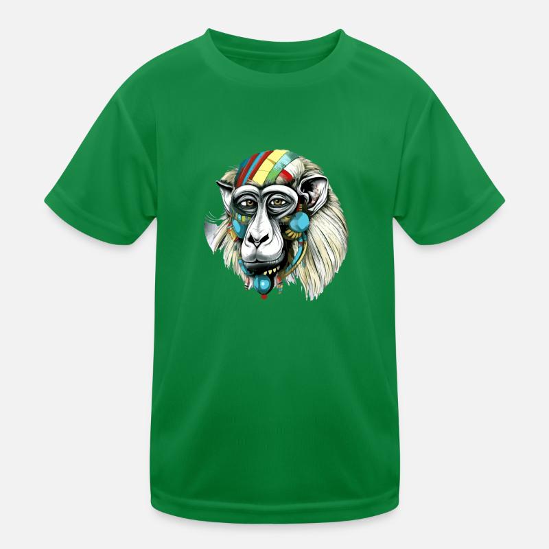Kika der Mandrill Kinder Funktions-T-Shirt