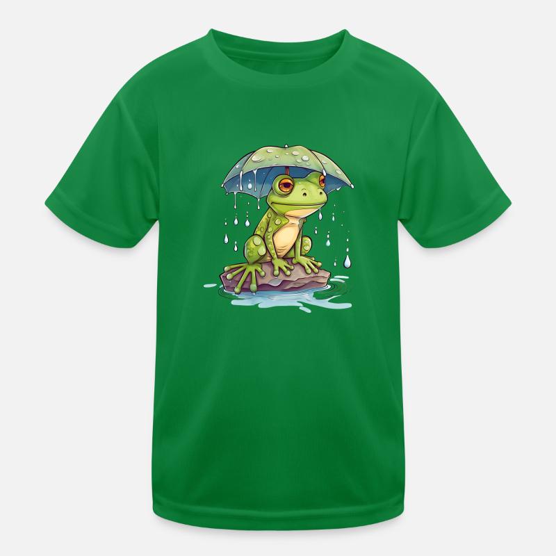 Frisch findet Schutz unter einem Regenschirm Kinder Funktions-T-Shirt