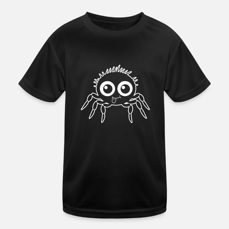 Spinne Spinnen Tiere - Kinder Funktions-T-Shirt - Schwarz