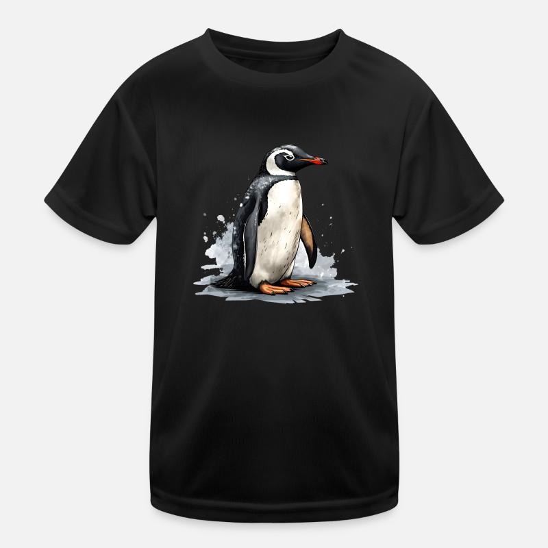 Pinguin auf Eisscholle Kinder Funktions-T-Shirt