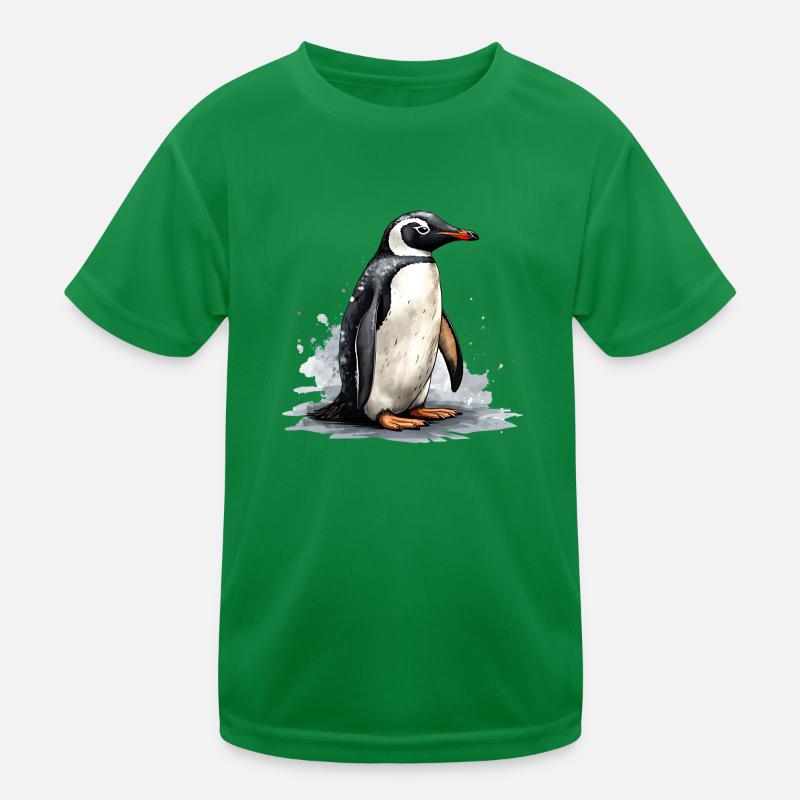 Pinguin auf Eisscholle Kinder Funktions-T-Shirt