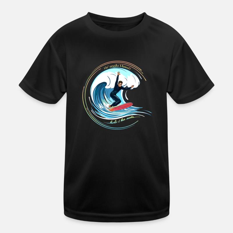 Surfing Hawaiian Kids Functional T-Shirt