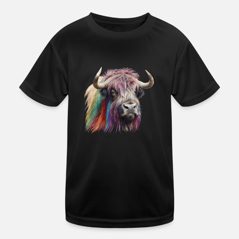 Bunter Büffel – Wild, Stark & Stilvoll Kinder Funktions-T-Shirt