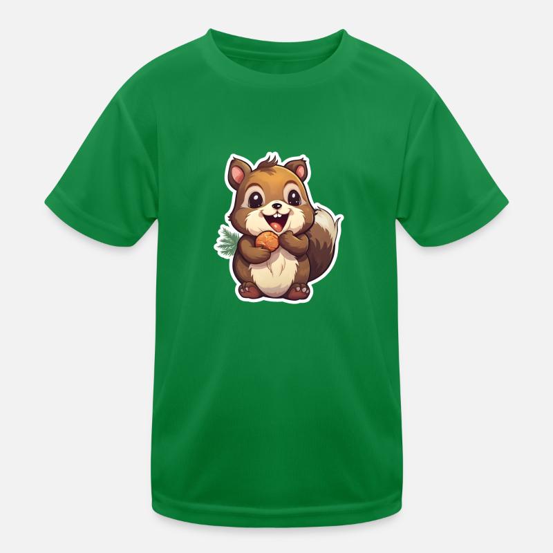 Cute squirrel with nut Kids Functional T-Shirt