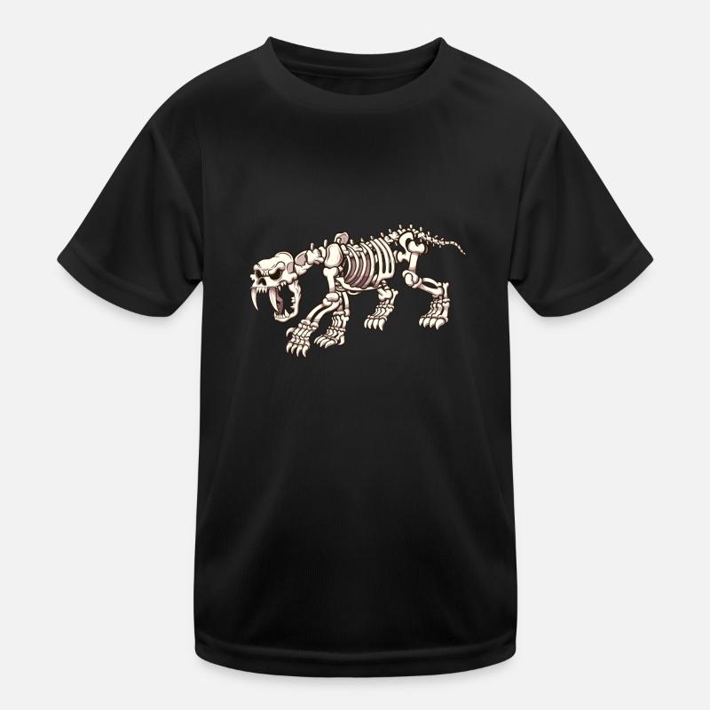 Sabertooth Tiger Skeleton Kids Functional T-Shirt