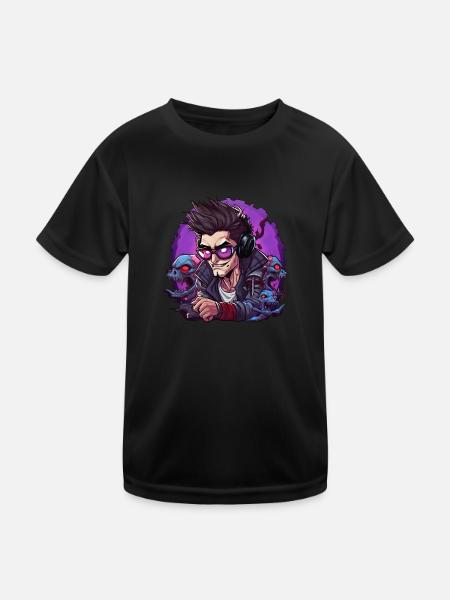 Gamer - Kinder Funktions-T-Shirt - Schwarz