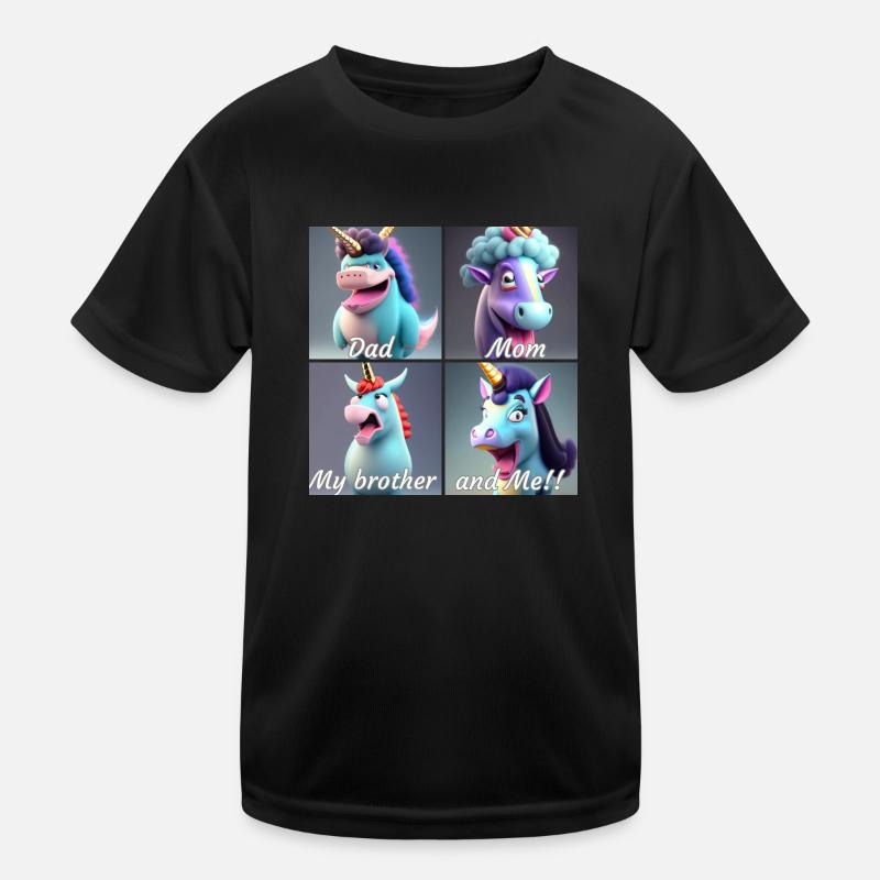 Einhorn-Familie Kinder Funktions-T-Shirt