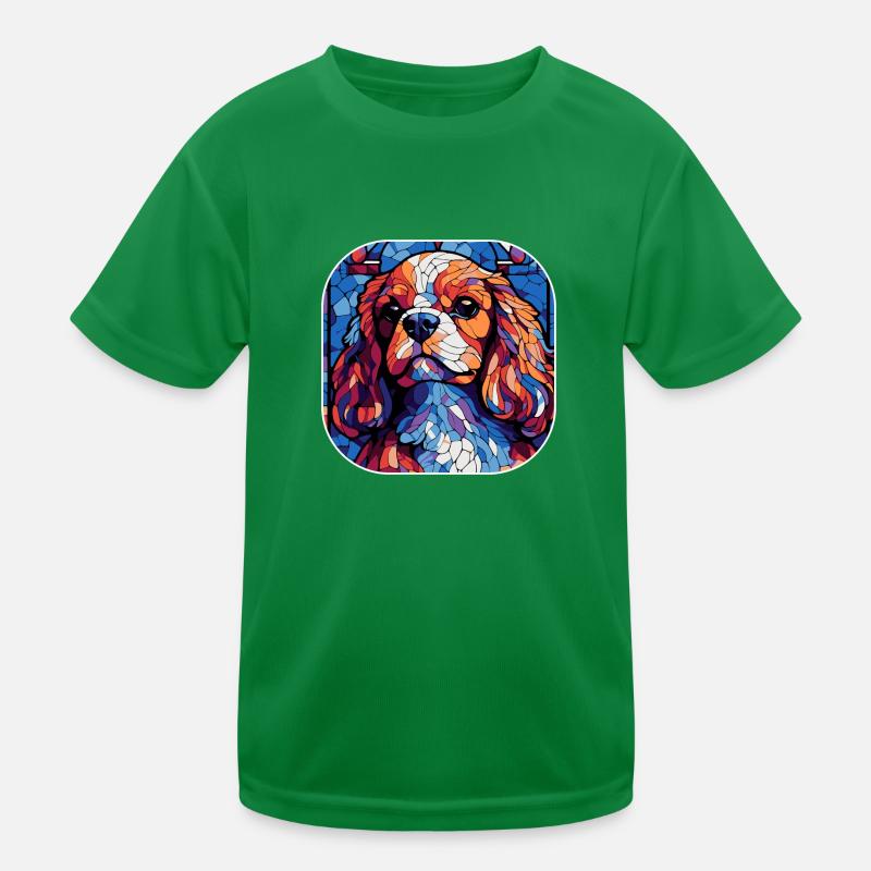 Buntes King Charles Cavalier Hundeaquarell Kinder Funktions-T-Shirt