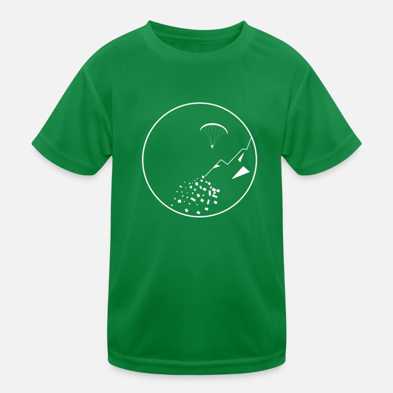 Gleitschirm in den Bergen Kinder Funktions-T-Shirt