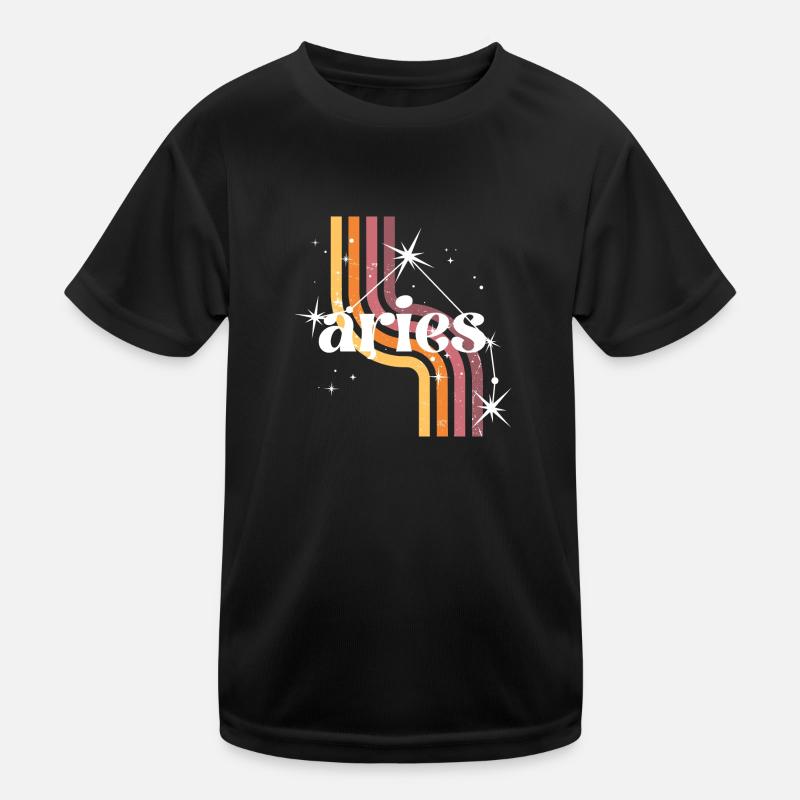 Widder Retro-Horoskop Kinder Funktions-T-Shirt