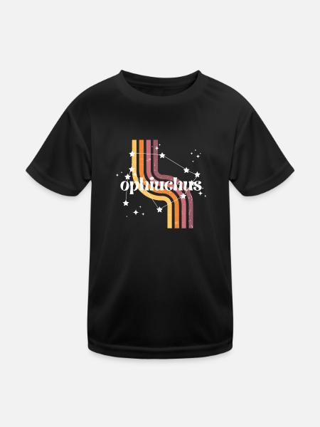 Ophiuchus Retro-Horoskop - Kinder Funktions-T-Shirt - Schwarz - Vorne