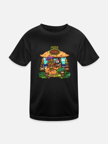 Tiki-Bar - Kinder Funktions-T-Shirt - Schwarz - Vorne