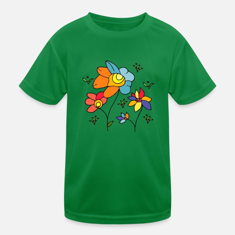 Blumen Kinder Funktions-T-Shirt