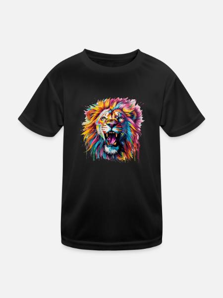 colorful mane - Kids Functional T-Shirt - black - Front