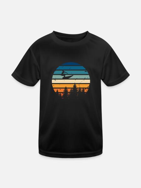 surf rétro - T-shirt sport Enfant - noir - Devant